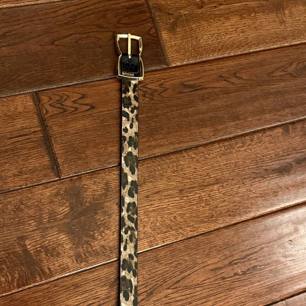White House Black Market Leopard Print Belt